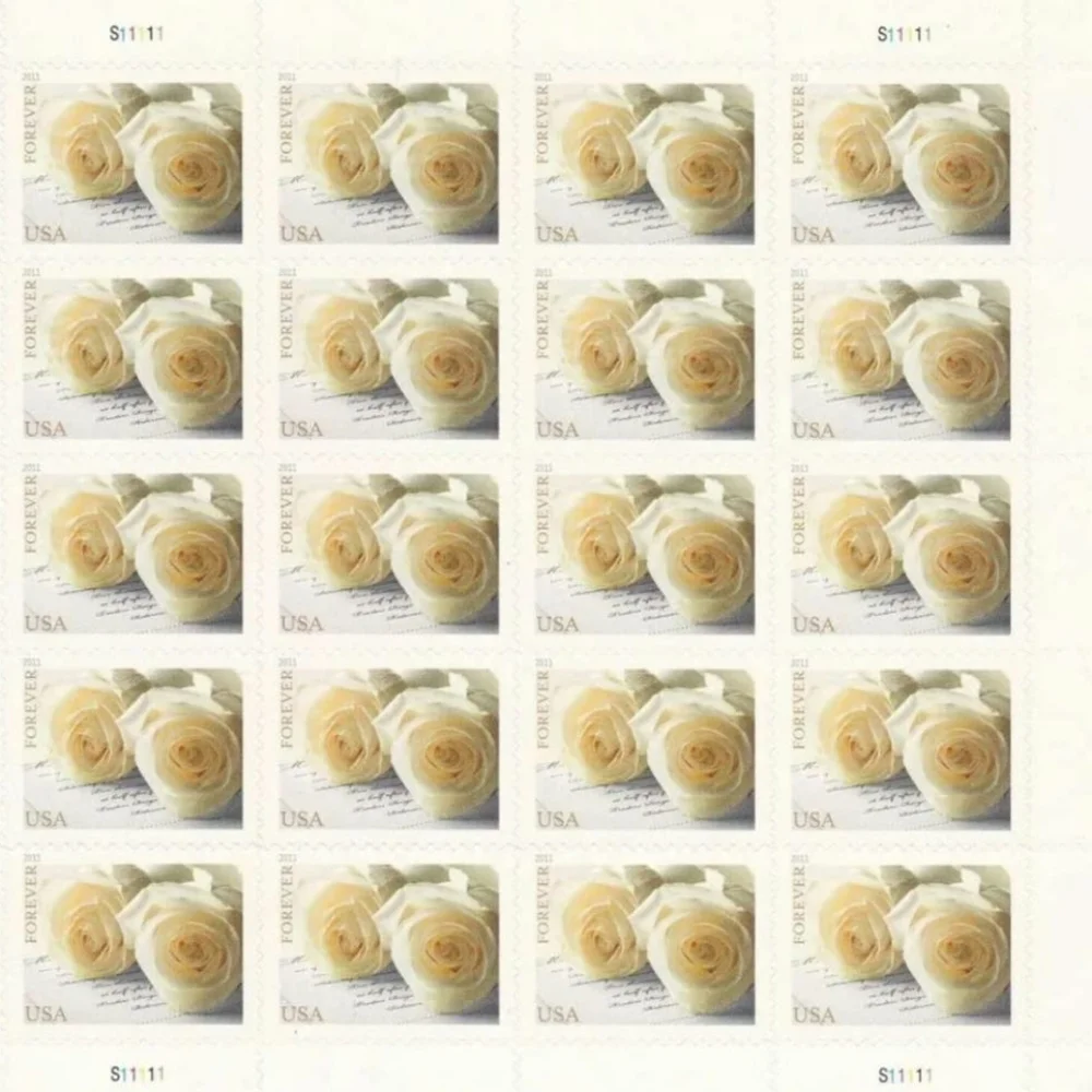 200 lifetime white roses unused wedding stamps. - Picture 2 of 4